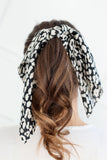 Bow Scrunchie - Black and White Leopard